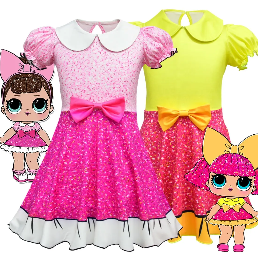 Popular Amazon Hot Selling Halloween Cosplay Party LOL Surprise Dolls Fancy Nancy Dress Costumes For Baby Girls Favor