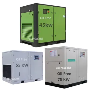 APCOM 300CFM 350CFM 400CFM 450CFM 45KW rotary oil free air compressor 55KW 75kw 60HP 75HP 100hp screw oil free air compressor