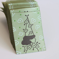 Label Kain Tenun Bunga Botani yang Menawan dengan Cinta dan Cahaya, untuk Tas Tote Linen