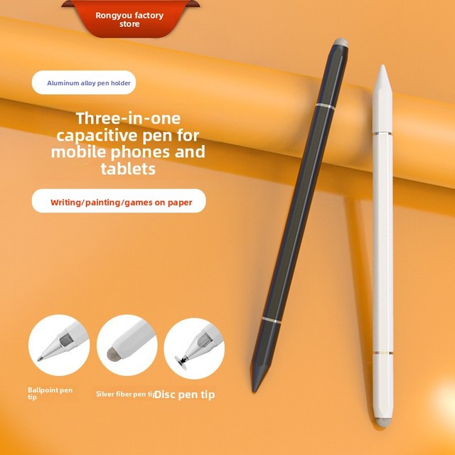 3-in-1 Magnetic Cap Disc&Fiber Tip Stylus Pen for Touch Screen Metal Hexagon Durable Universal Touch Screen Pen with Custom Logo