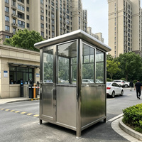 XGY Poste de Sécurité Portable, Cabine Préfabriquée en Acier Inoxydable, Poste de Garde Mobile, Cabine de Contrôle d'Accès, Cabine de Parking pour Extérieur