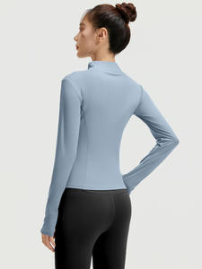 Vêtements de sport personnalisés Aoyema, manteau de sport amincissant à fermeture éclair, pull à manches longues, hauts de yoga, vêtements de sport, vestes d'entraînement pour femmes - Product Image 6