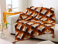 Plaid en acrylique tricoté de style bohème moderne, confortable et chaud, imprimé, pour lit ou canapé, super doux pour le salon