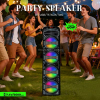 Système de sonorisation PA avec enceinte tour de 8 pouces, boîte audio sans fil BT, BT 5.3, liaison TWS pour système de sonorisation de fête en plein air, karaoké RGB