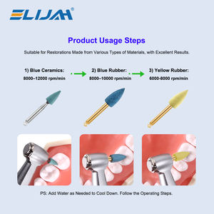 ชุดขัดเซรามิกในช่องปาก 3 ชิ้น/กล่อง, หัวขัดเซรามิกสีน้ำเงินและยาง, 8000-12000 รอบต่อนาที, ใช้ได้กับวัสดุหลากหลายชนิด - Product Image 3