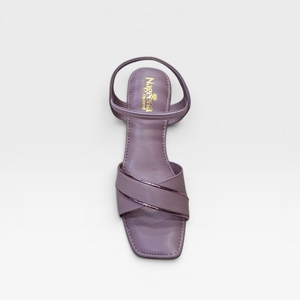 Sandales élégantes à talon bloc lavande pour femme, à bout ouvert, à enfiler, pour soirée, chaussures décontractées et tendance, talons confortables - Product Image 2