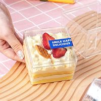 Boîte à desserts en plastique transparent Ps de haute qualité avec couvercle conteneur à gâteau pour biscuit à dessert