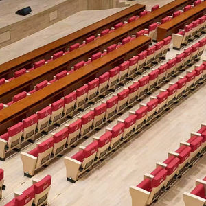 Asientos de Auditorio Grises de Aleación de Aluminio con Escritorio - Muebles Plegables de Diseño Moderno para Teatro e Iglesia para Uso Comercial - Product Image 1