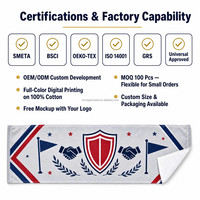 Serviette de sport personnalisée en coton 100% avec impression numérique, bords cousus durables, étiquette privée bienvenue, haute qualité