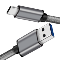 Câble de données USB2.0 en nylon tressé, gaine en alliage d'aluminium, type A vers type C, charge rapide 3A pour iOS et écouteurs