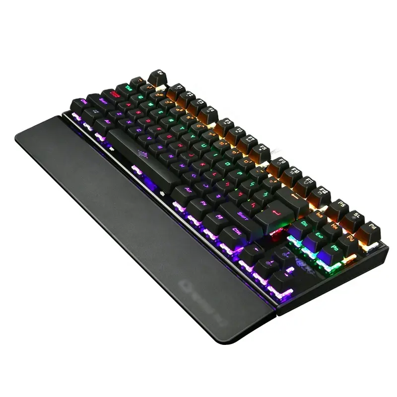 Leadingplus Mechanical Keyboard Blue Switch 87 Keys RGB Backlit USB Wired Gaming Keyboards For PC Laptop Gamers