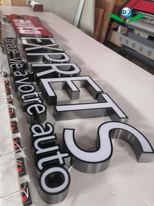 ที่กําหนดเองโลหะ 3d ป้าย<span class=keywords><strong>ไฟฟ้า</strong></span> Illuminated LED ช่องตัวอักษรร้านตัดผมร้านขายควัน Store ป้ายด้านหน้า - Product Image 4