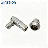 Connecteur circulaire coudé à 90 degrés Sinztion Alternative FHG Série K, prise aviation étanche autobloquante Push-Pull