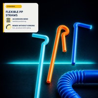 Pailles compostables PLA écologiques, couleur naturelle, marque Richer, pour restaurants, fêtes, bars, biodégradables, en vrac