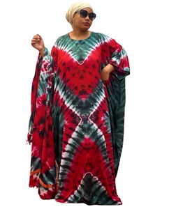 Vestido Kaftán de Rayón Teñido a Mano al por Mayor con Cuello Asimétrico, Diseño Largo hasta el Suelo, Detalles de Encaje, Moda Otoñal - Product Image 1