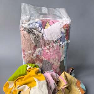 Trapo Industrial Multicolor Mediano Bulto de 25kg, 100% Algodón, Trapos de Lona para Taller Marino, Colores Mezclados, 25kg de Tela - Product Image 1