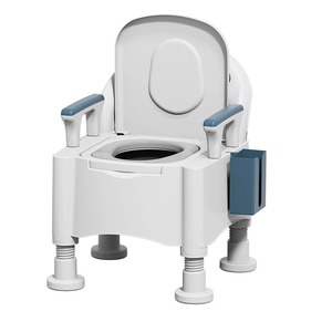 Portable Commode <b>Chair</b> For Adults Indoor Multifunction Potty Seat With Lid And <b>Arms</b> <b>Large</b> Square Type PP Material - Product Image 2