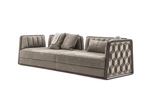 Turco moderno albicocca intagliato in legno massello mobili soggiorno divani in pelle di lusso di trasporto personalizzato - Product Image 2