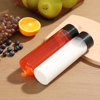 Ronda 350ml 500ml Botella desechable Leche Té Bebida Botella cilíndrica Jugo Botella de agua de plástico con tapón de rosca
