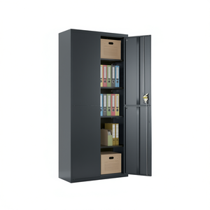 Anthracite Steel Extra <b>Tall</b> <b>Filing</b> <b>Cabinet</b> With Key Lock Modern Office Storage Solution - Product Image 1