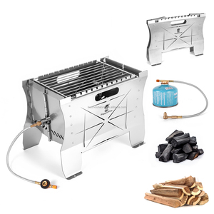 Braciere a Gas Portatile Pieghevole da Tavolo <span class=keywords><strong>per</strong></span> Campeggio e Barbecue, Focolare a Legna in Acciaio Inox, Braciere a Propano - Product Image 1