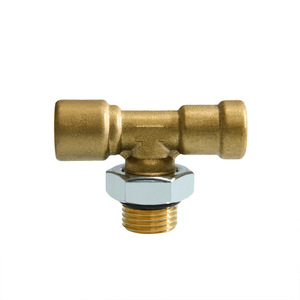 Adaptador en forma de T de cobre para conexión de manguera de aire, uso neumático de alta presión - Product Image 1