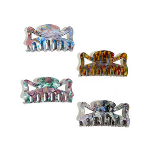 Hollow Bow Cute Designer Custom Unisex Acrylic/Acetate Hair Claw Clip Personalized Logo High Quality Wholesale Hair Accessories - Product Image 1