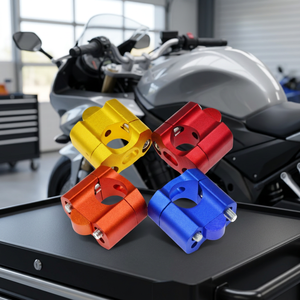 CNC Aluminum Handlebar Risers Clamp 22mm <b>28mm</b> Universal Motorcycle Mounts Red Blue Yellow Orange - Product Image 2