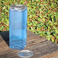 Boîte de boisson carrée en PET, capacité de 250 ml à 600 ml, pour soda, eau minérale, thé, crème, aliments, lait, champagne, emballage personnalisable, impression sur écran