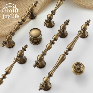 JoyLife French Vintage Mid Century Solid Copper Wardrobe Pulls American Classic Brass Single Hole Drawer Cabinet <strong>Door</strong> <strong>Knobs</strong> - Product Image 1