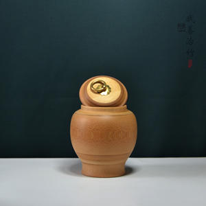 Pot à thé traditionnel en bambou fait à la main avec couvercle hermétique, écologique, type autel - Product Image 2