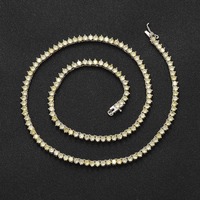 Chaîne tennis 3 mm jaune, simple rangée de zircons micro-incrustés, collier personnalisé pour femme