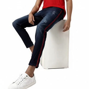 Jeans skinny respirants personnalisés par fabricants nouvelle mode pour hommes approvisionnement en usine pantalons en jean Slim Fit pour hommes - Product Image 1