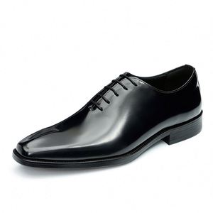 Luxury Customize 2025 Bright Business Dress Cowhide Leather Casual Lacquered British Men's Shoes <b>Pointed</b> Breathable Anti-Slip - Product Image 4