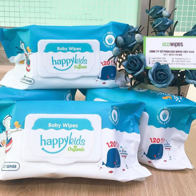 Happy Kids Baby Wipes 120 Alcohol-Free Cleaning Sheets - Main Image