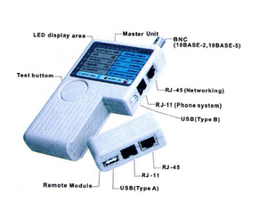 Thiết Bị Kiểm Tra Cáp Điện Thoại 4 Trong 1 Từ Xa RJ11 RJ45 USB BNC <span class=keywords><strong>LAN</strong></span> - Product Image 6