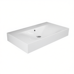 Lavabo Sospeso Des 100 Cm Senza Foro per Rubinetto, Lavandino da Bagno - Product Image 3