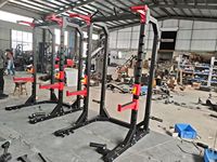ZY Commercial Half Rack Squat Rack avec rangement pour poids, banc réglable, Power Rack, équipement d'entraînement de force pour salle de sport
