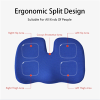 WJ-1113 Gel orthopédique en mousse à mémoire de forme en forme de U, soutien du coccyx, siège de voyage, massage, chaise de voiture/bureau, utilisation en extérieur, respirant, amovible