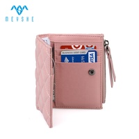 Dompet Kulit Domba Mewah Berkualitas Tinggi Buatan Pabrik Khusus untuk Wanita, Tas Modis dengan Kantong Koin Ber-resleting dan Fitur RFID Blocking