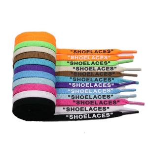 도매 사용자 정의 평면 실크 스크린 인쇄 신발 끈 8mm 폭 개인화 된 텍스트 로고 인쇄 신발 끈 - Product Image 5