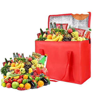 Premium Quality Insulated Thermal Polyester Handled Fashion Shopping Cooler Bag Letter Pattern Waterproof Foldable 30L Capacity - Product Image 4