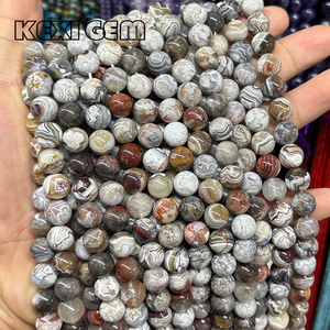 Natürliche Mexikanische Crazy-Achat-Steinperlen 6mm 8mm 10mm 12mm 14mm Glatte Runde Lose Natürliche Mexikanische Achatperlen für Schmuckherstellung - Product Image 4