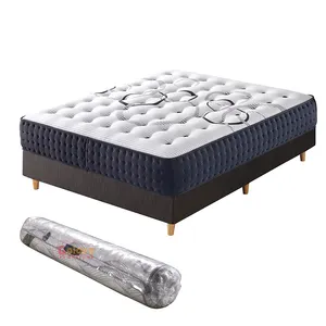 Online Sale Double Bed Mattress King Queen Size Vacuum Compressed Roll Packing Foam Pocket Spring Mattress
