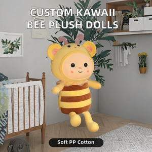 Bán buôn tùy chỉnh PP bông nhồi bông búp bê bé Bee Coat phim hoạt hình Kawaii Đồ chơi sang trọng 25cm utop thương hiệu cho unisex lứa tuổi 5-7 năm - Product Image 2