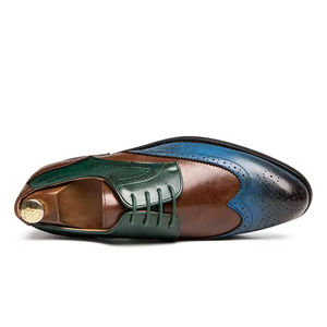 S0068X New Men's Genuine Leather Gentleman Formal Oxford Shoes Autumn Light Embroidered Groom - Product Image 2