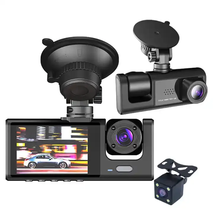 2.0 Inch 3 Lens Auto Black Box Dashcam Hd 1080P 170 Graden Groothoek Auto Camera Dvr Videorecorder Dashcam