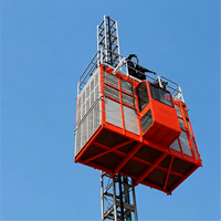 Monte-charge de chantier robuste 2x2000kg avec protection de sécurité, élévateur de construction SC200/200