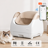 Toilette automatique pour animaux de compagnie contrôlée par l'application TUYA, OEM/ODM, faible bruit, toilette pour chat électronique, nettoyage automatique, bac à litière intelligent pour chat