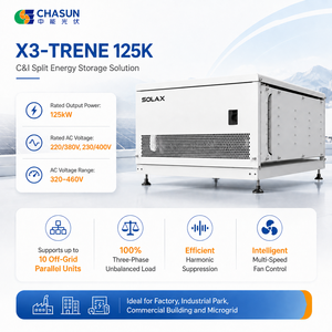 Onduleur de stockage d'énergie triphasé AC <span class=keywords><strong>SolaX</strong></span> X3-TRENE 125K, efficacité 98%, surdimensionnement 200%, 10 parallèles, charge 100% asymétrique - Product Image 1